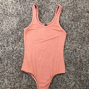 Pink Ribbed Bodysuit